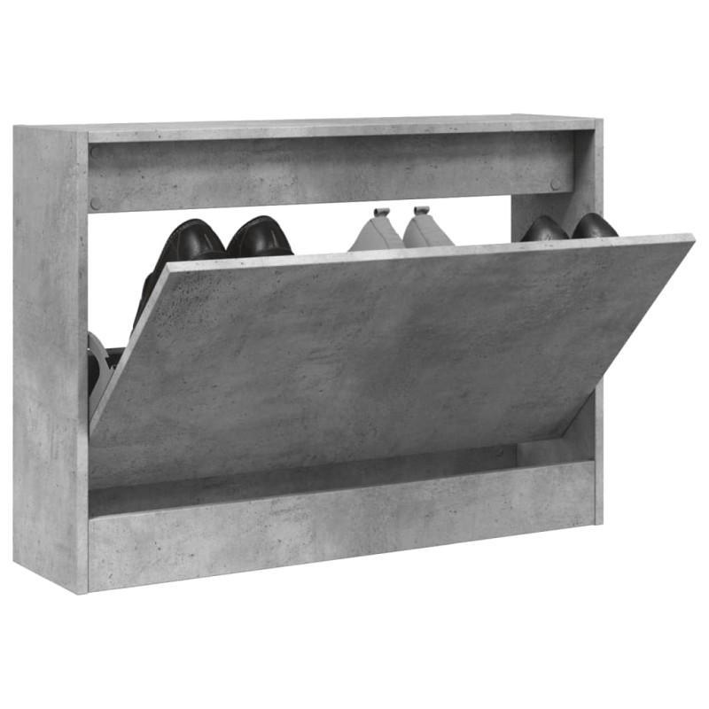 vidaXL Schuhschrank Betongrau 80x21x57 cm Holzwerkstoff vidaXL Schuhschrank Betongrau 80x21x57 cm Holzwerkstoff
