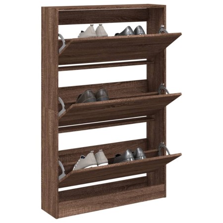 vidaXL Schuhschrank Braun Eichen-Optik 80x21x125,5 cm Holzwerkstoff