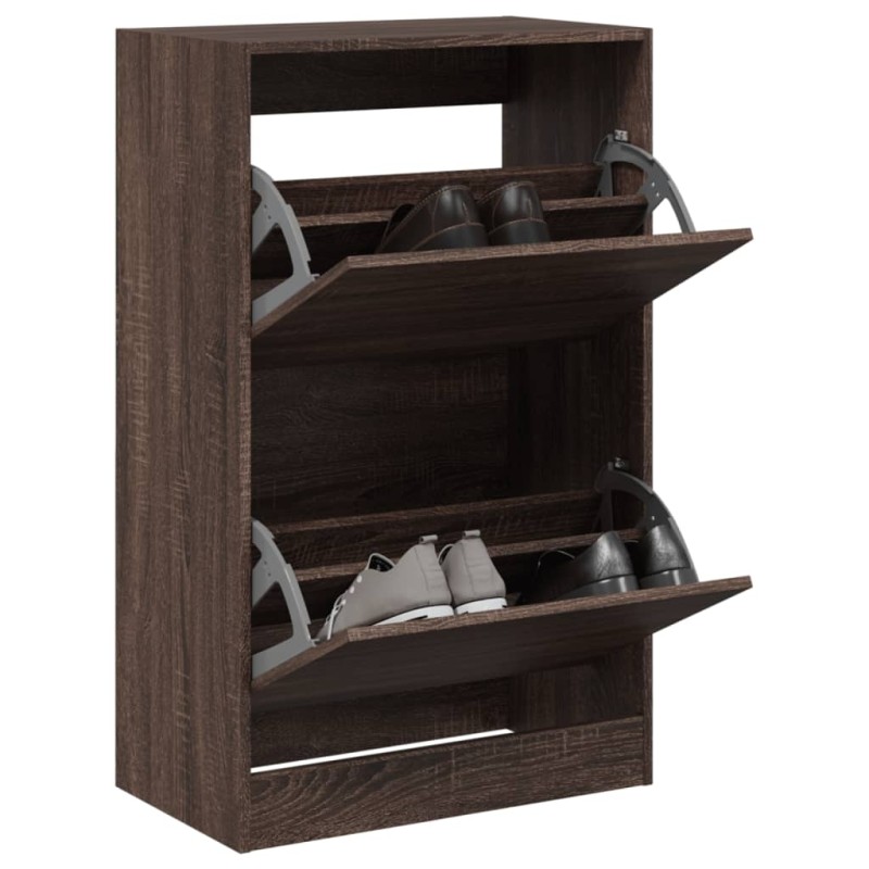 vidaXL Schuhschrank Braun Eichen-Optik 60x34x96,5 cm Holzwerkstoff vidaXL Schuhschrank Braun Eichen-Optik 60x34x96,5 cm Holzwerkstoff