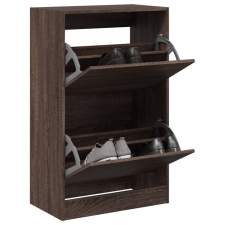 vidaXL Schuhschrank Braun Eichen-Optik 60x34x96,5 cm Holzwerkstoff