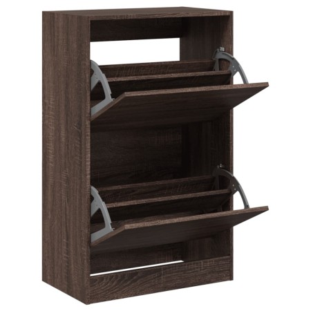 vidaXL Schuhschrank Braun Eichen-Optik 60x34x96,5 cm Holzwerkstoff