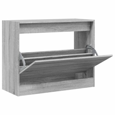 vidaXL Schuhschrank Grau Sonoma 80x34x63 cm Holzwerkstoff
