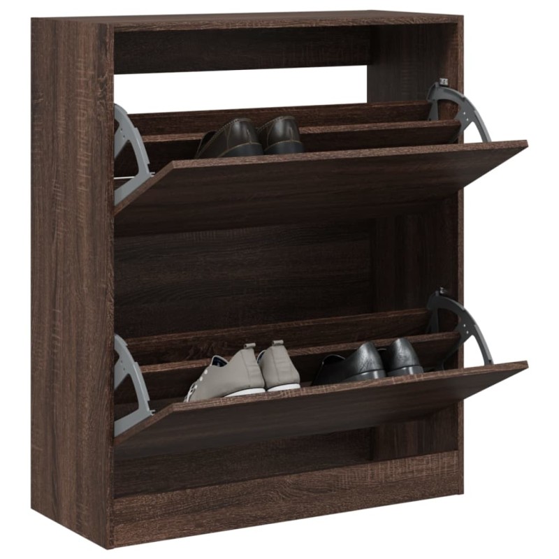 vidaXL Schuhschrank Braun Eichen-Optik 80x34x96,5 cm Holzwerkstoff vidaXL Schuhschrank Braun Eichen-Optik 80x34x96,5 cm Holzwerkstoff
