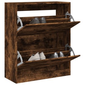 vidaXL Schuhschrank Räuchereiche 80x34x96,5 cm Holzwerkstoff