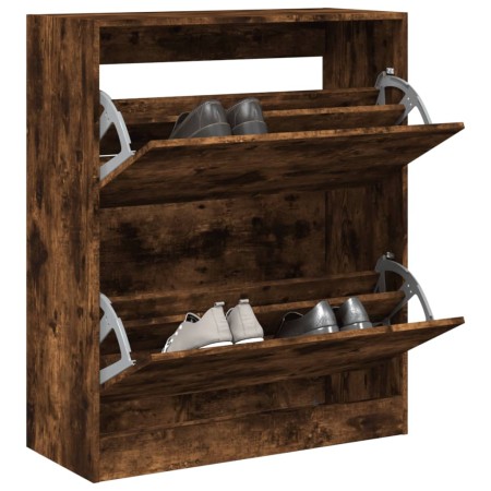 vidaXL Schuhschrank Räuchereiche 80x34x96,5 cm Holzwerkstoff