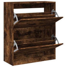 vidaXL Schuhschrank Räuchereiche 80x34x96,5 cm Holzwerkstoff