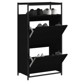 vidaXL Schuhschrank Schwarz 60x34x112 cm Holzwerkstoff