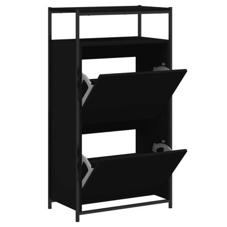 vidaXL Schuhschrank Schwarz 60x34x112 cm Holzwerkstoff