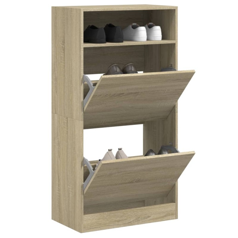 vidaXL Schuhschrank Sonoma-Eiche 60x34x116 cm Holzwerkstoff vidaXL Schuhschrank Sonoma-Eiche 60x34x116 cm Holzwerkstoff