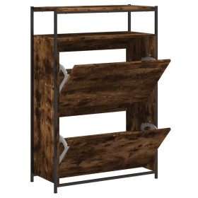 vidaXL Schuhschrank Räuchereiche 75x34x112 cm Holzwerkstoff