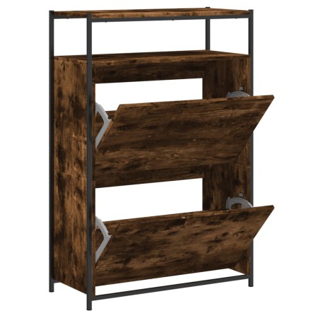 vidaXL Schuhschrank Räuchereiche 75x34x112 cm Holzwerkstoff