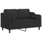 vidaXL 2-Sitzer-Sofa mit Zierkissen Schwarz 120 cm Stoff vidaXL 2-Sitzer-Sofa mit Zierkissen Schwarz 120 cm Stoff