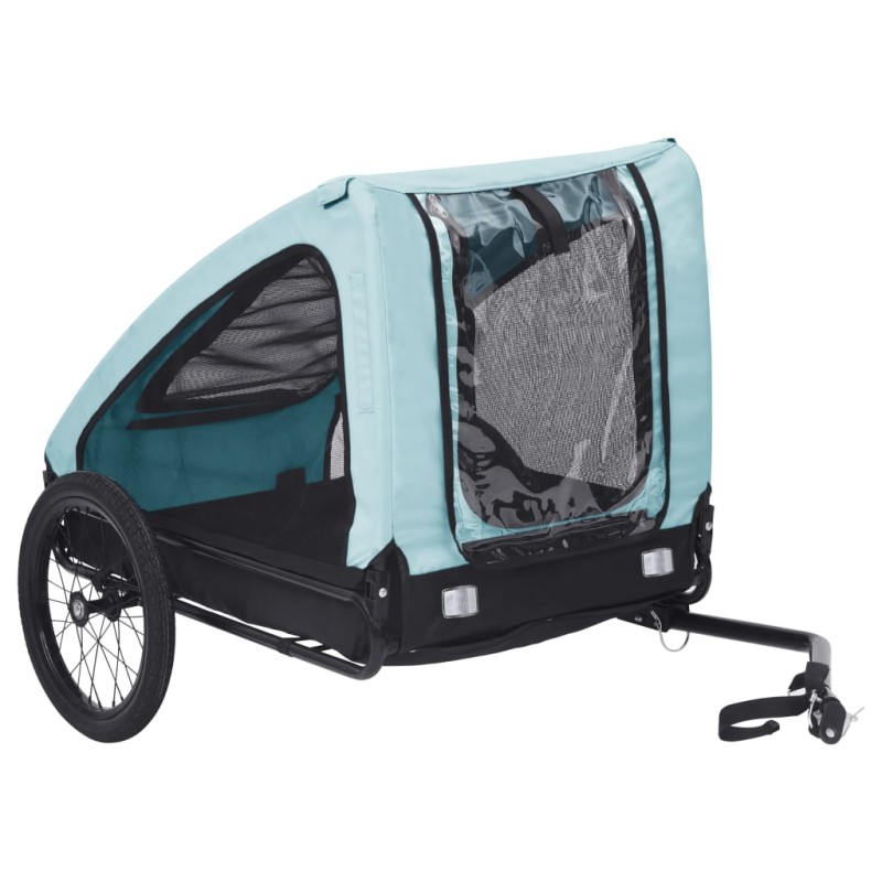 vidaXL Fahrradanhänger für Hunde Blau und Schwarz vidaXL Fahrradanhänger für Hunde Blau und Schwarz