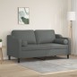 vidaXL 2-Sitzer-Sofa mit Zierkissen Dunkelgrau 140 cm Stoff vidaXL 2-Sitzer-Sofa mit Zierkissen Dunkelgrau 140 cm Stoff