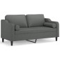 vidaXL 2-Sitzer-Sofa mit Zierkissen Dunkelgrau 140 cm Stoff vidaXL 2-Sitzer-Sofa mit Zierkissen Dunkelgrau 140 cm Stoff
