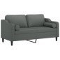 vidaXL 2-Sitzer-Sofa mit Zierkissen Dunkelgrau 140 cm Stoff vidaXL 2-Sitzer-Sofa mit Zierkissen Dunkelgrau 140 cm Stoff