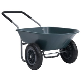 vidaXL Schubkarre Grün und Grau 140x63x65 cm 78 L 100 kg