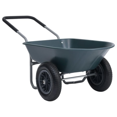 vidaXL Schubkarre Grün und Grau 140x63x65 cm 78 L 100 kg