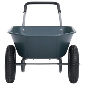 vidaXL Schubkarre Grün und Grau 140x63x65 cm 78 L 100 kg
