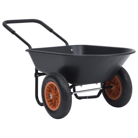 vidaXL Schubkarre Schwarz und Orange 78 L 100 kg 