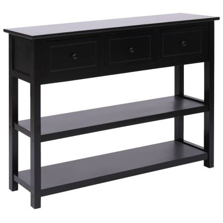 vidaXL Sideboard Schwarz 108x30x76 cm Massivholz Paulownia