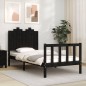 vidaXL Massivholzbett mit Kopfteil Schwarz 90x190 cm vidaXL Massivholzbett mit Kopfteil Schwarz 90x190 cm