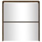 vidaXL Schuhschrank mit Spiegel 2 Fächer Räuchereiche 63x17x67 cm vidaXL Schuhschrank mit Spiegel 2 Fächer Räuchereiche 63x17x67 cm