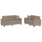 vidaXL 2-tlg. Sofagarnitur mit Kissen Taupe Mikrofasergewebe vidaXL 2-tlg. Sofagarnitur mit Kissen Taupe Mikrofasergewebe