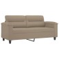 vidaXL 2-tlg. Sofagarnitur mit Kissen Taupe Mikrofasergewebe vidaXL 2-tlg. Sofagarnitur mit Kissen Taupe Mikrofasergewebe