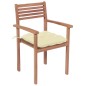 Gartenstühle 4 Stk. mit Cremeweißen Kissen Massivholz Teak Gartenstühle 4 Stk. mit Cremeweißen Kissen Massivholz Teak