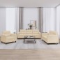 vidaXL 3-tlg. Sofagarnitur mit Kissen Creme Mikrofasergewebe vidaXL 3-tlg. Sofagarnitur mit Kissen Creme Mikrofasergewebe