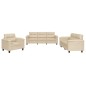 vidaXL 3-tlg. Sofagarnitur mit Kissen Creme Mikrofasergewebe vidaXL 3-tlg. Sofagarnitur mit Kissen Creme Mikrofasergewebe