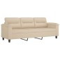 vidaXL 3-tlg. Sofagarnitur mit Kissen Creme Mikrofasergewebe vidaXL 3-tlg. Sofagarnitur mit Kissen Creme Mikrofasergewebe