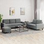 vidaXL 3-tlg. Sofagarnitur Dunkelgrau Stoff vidaXL 3-tlg. Sofagarnitur Dunkelgrau Stoff