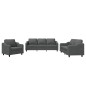 vidaXL 3-tlg. Sofagarnitur mit Kissen Dunkelgrau Stoff vidaXL 3-tlg. Sofagarnitur mit Kissen Dunkelgrau Stoff