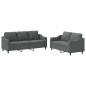 vidaXL 2-tlg. Sofagarnitur mit Kissen Dunkelgrau Stoff vidaXL 2-tlg. Sofagarnitur mit Kissen Dunkelgrau Stoff