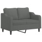 vidaXL 3-tlg. Sofagarnitur mit Kissen Dunkelgrau Stoff vidaXL 3-tlg. Sofagarnitur mit Kissen Dunkelgrau Stoff