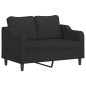 vidaXL 3-tlg. Sofagarnitur mit Kissen Schwarz Stoff vidaXL 3-tlg. Sofagarnitur mit Kissen Schwarz Stoff