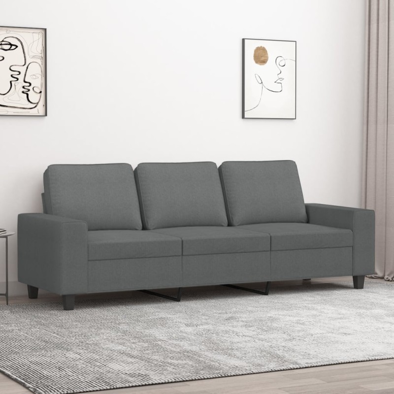 vidaXL 3-Sitzer-Sofa Dunkelgrau 180 cm Stoff vidaXL 3-Sitzer-Sofa Dunkelgrau 180 cm Stoff