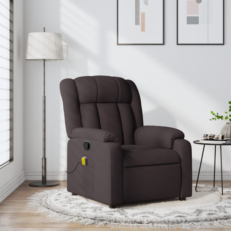 vidaXL Massagesessel Dunkelbraun Stoff vidaXL Massagesessel Dunkelbraun Stoff