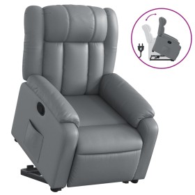 vidaXL Relaxsessel mit Aufstehhilfe Grau Kunstleder