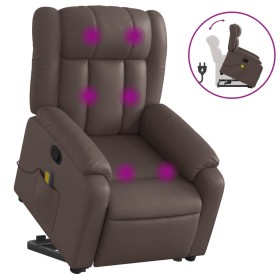 vidaXL Massagesessel mit Aufstehhilfe Braun Kunstleder