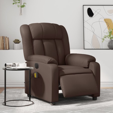 vidaXL Massagesessel Elektrisch Braun Kunstleder