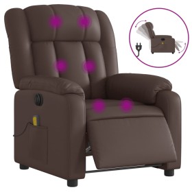 vidaXL Massagesessel Elektrisch Braun Kunstleder