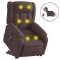 vidaXL Elektrischer Massagesessel mit Aufstehhilfe Dunkelbraun Stoff vidaXL Elektrischer Massagesessel mit Aufstehhilfe Dunkelbraun Stoff
