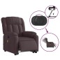vidaXL Elektrischer Massagesessel mit Aufstehhilfe Dunkelbraun Stoff vidaXL Elektrischer Massagesessel mit Aufstehhilfe Dunkelbraun Stoff