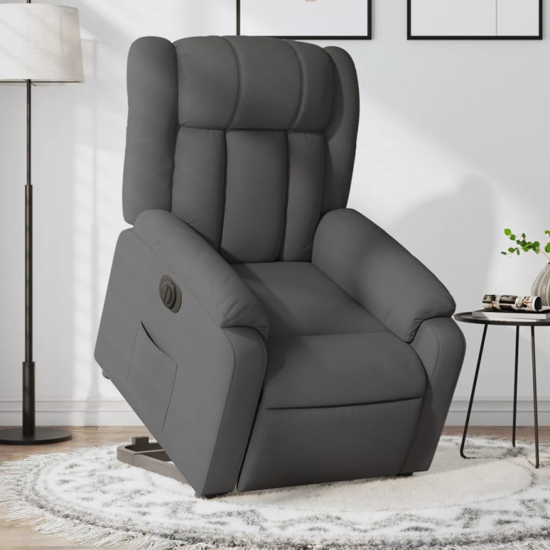 vidaXL Relaxsessel mit Aufstehhilfe Elektrisch Dunkelgrau Stoff vidaXL Relaxsessel mit Aufstehhilfe Elektrisch Dunkelgrau Stoff