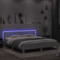 vidaXL Bettgestell mit Kopfteil und LED-Beleuchtung Weiß 160x200 cm vidaXL Bettgestell mit Kopfteil und LED-Beleuchtung Weiß 160x200 cm
