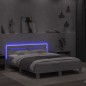 vidaXL Bettgestell mit Kopfteil und LED-Beleuchtung Weiß 150x200 cm vidaXL Bettgestell mit Kopfteil und LED-Beleuchtung Weiß 150x200 cm