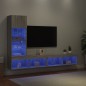 vidaXL 4-tlg. Wohnwand mit LED-Beleuchtung Grau Sonoma Holzwerkstoff vidaXL 4-tlg. Wohnwand mit LED-Beleuchtung Grau Sonoma Holzwerkstoff